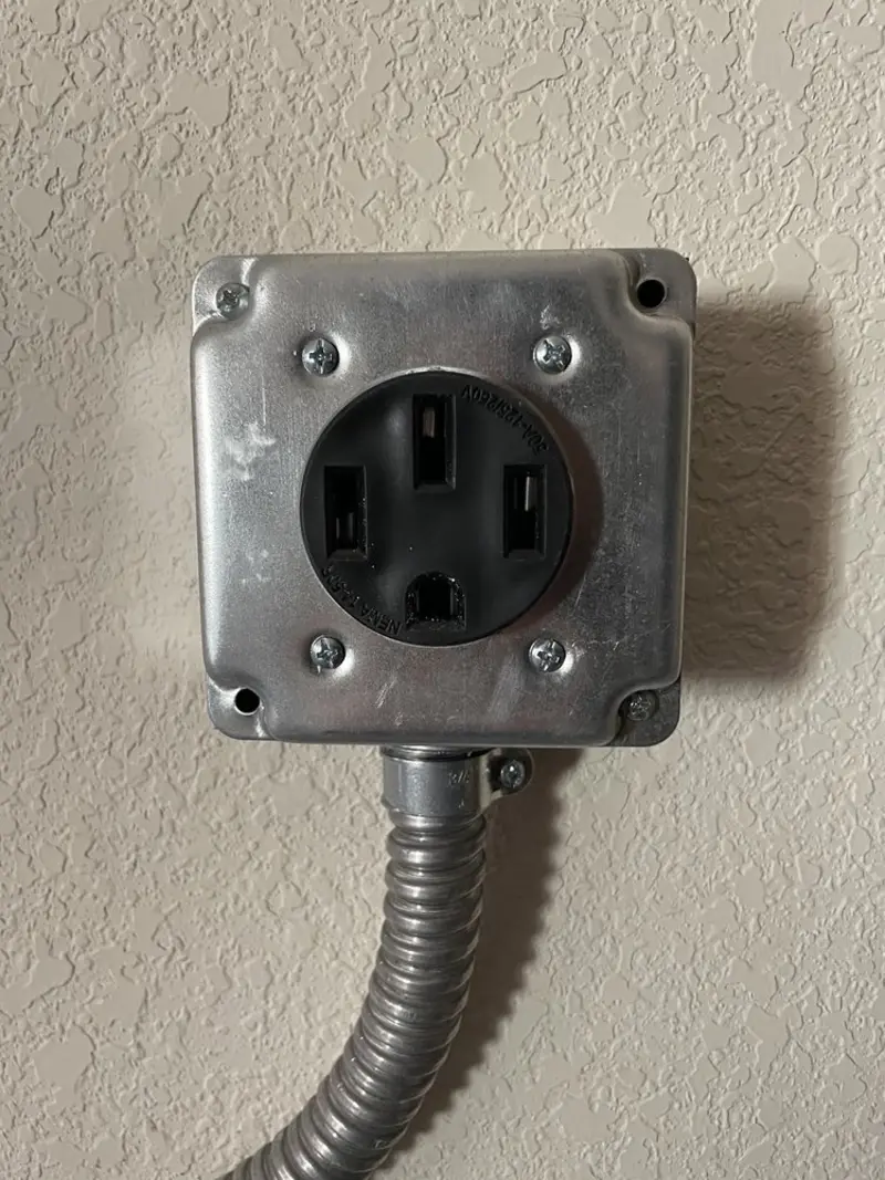 NEMA 14-50 outlet installed for Electrical Panel Upgrade in Elk